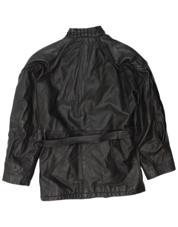 Vintage læderjakke til kvinder UK 12 Medium Black