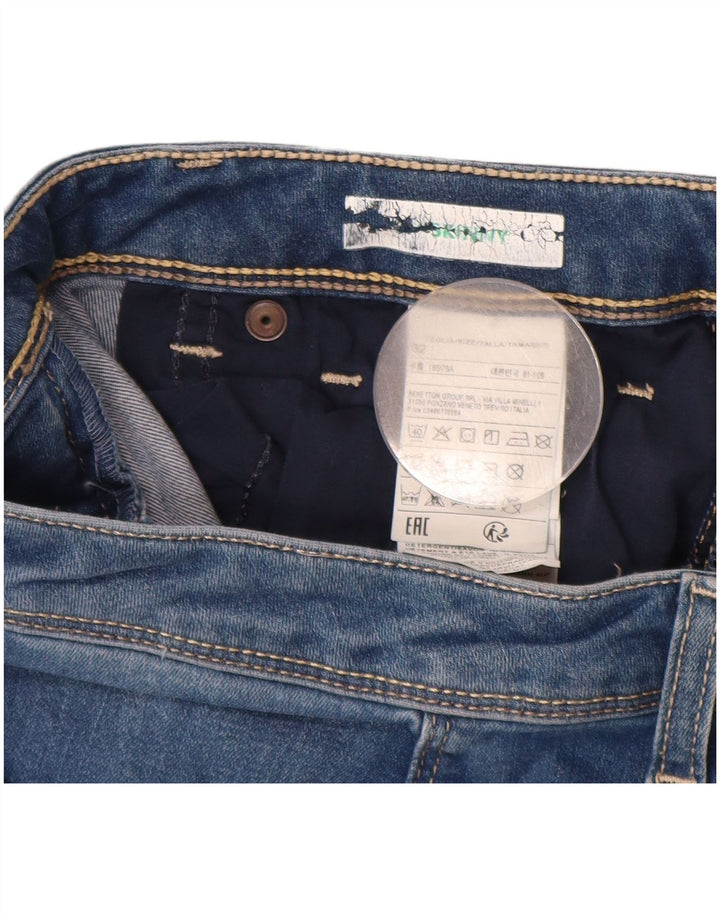 BENETTON Dame Skinny Jeans W32 L31 Blå Bomuld