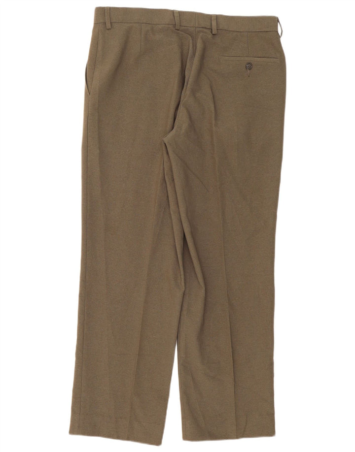 Marks & Spencer Straight Suit Bukser til mænd W34 L31 Khaki Polyester