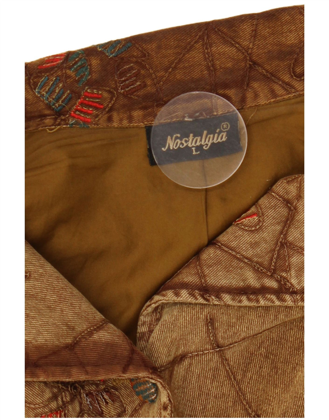 Vintage bombeflyjakke til kvinder UK 16 Stor brun blomstret bomuld