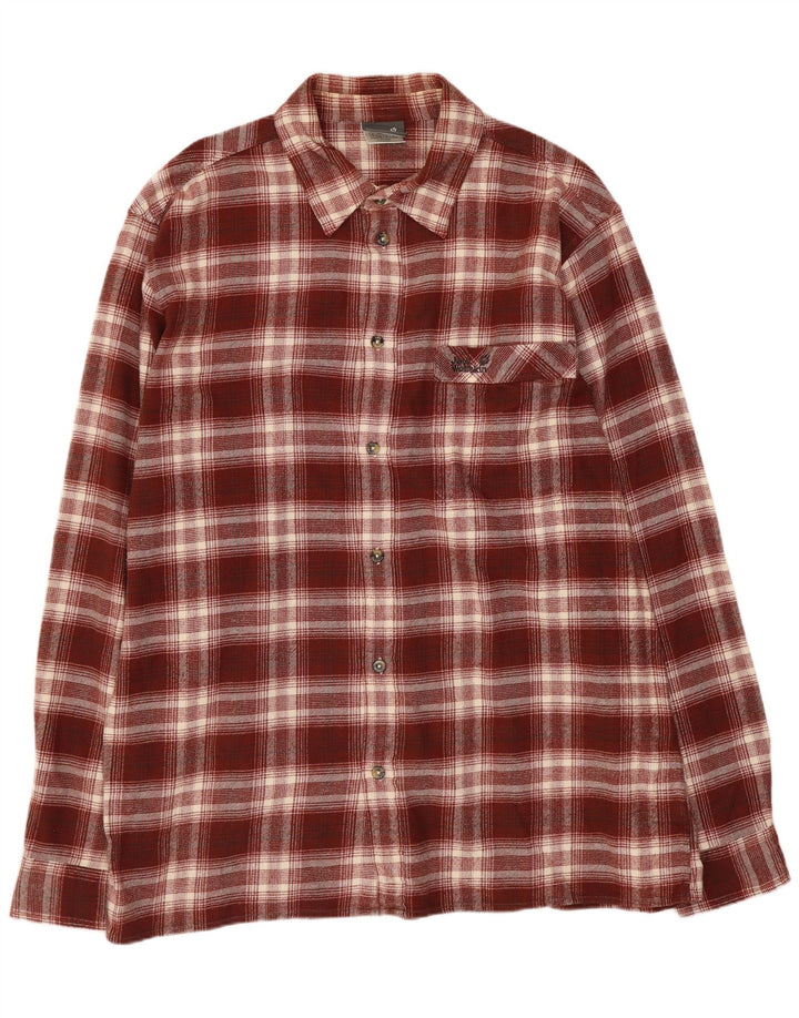 Jack Wolfskin Herre Flannel Shirt XL Bourgogne ternet bomuld