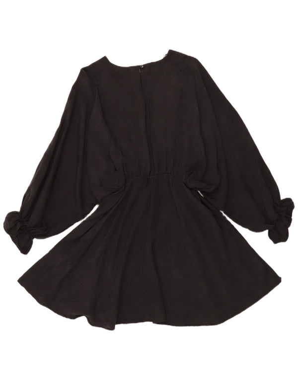 Zara Dame Langærmet Swing Dress UK 10 Small Grey Lyocell