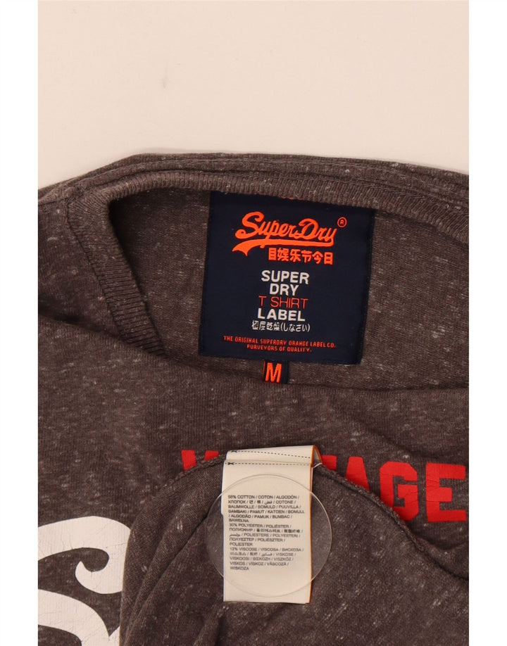 Superdry grafisk t-shirt til mænd, mellemgrå flækket bomuld