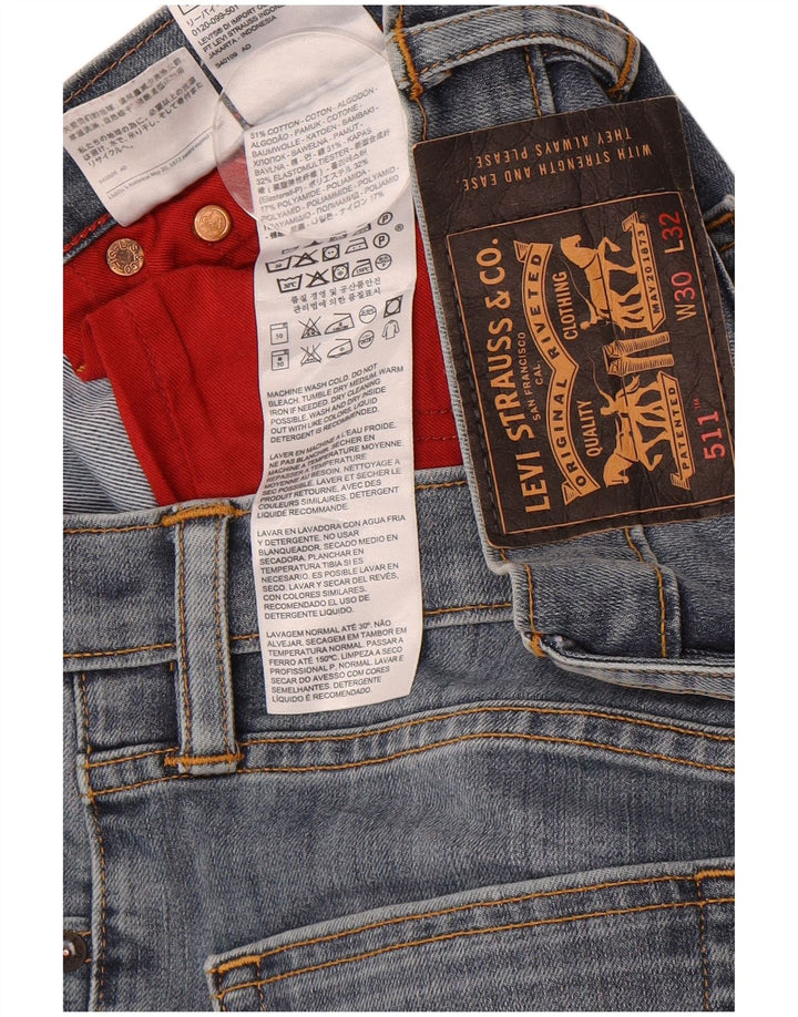 LEVI'S Mens 511 Slim Jeans W30 L28 Blue Cotton