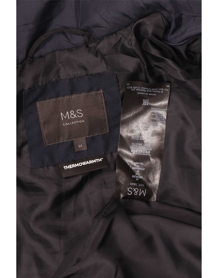 Marks & Spencer Polstret jakke til mænd UK 38 Medium Navy Blue Polyester