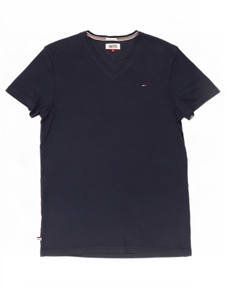 Tommy Hilfiger Herre T-Shirt Top Stor Marineblå Bomuld
