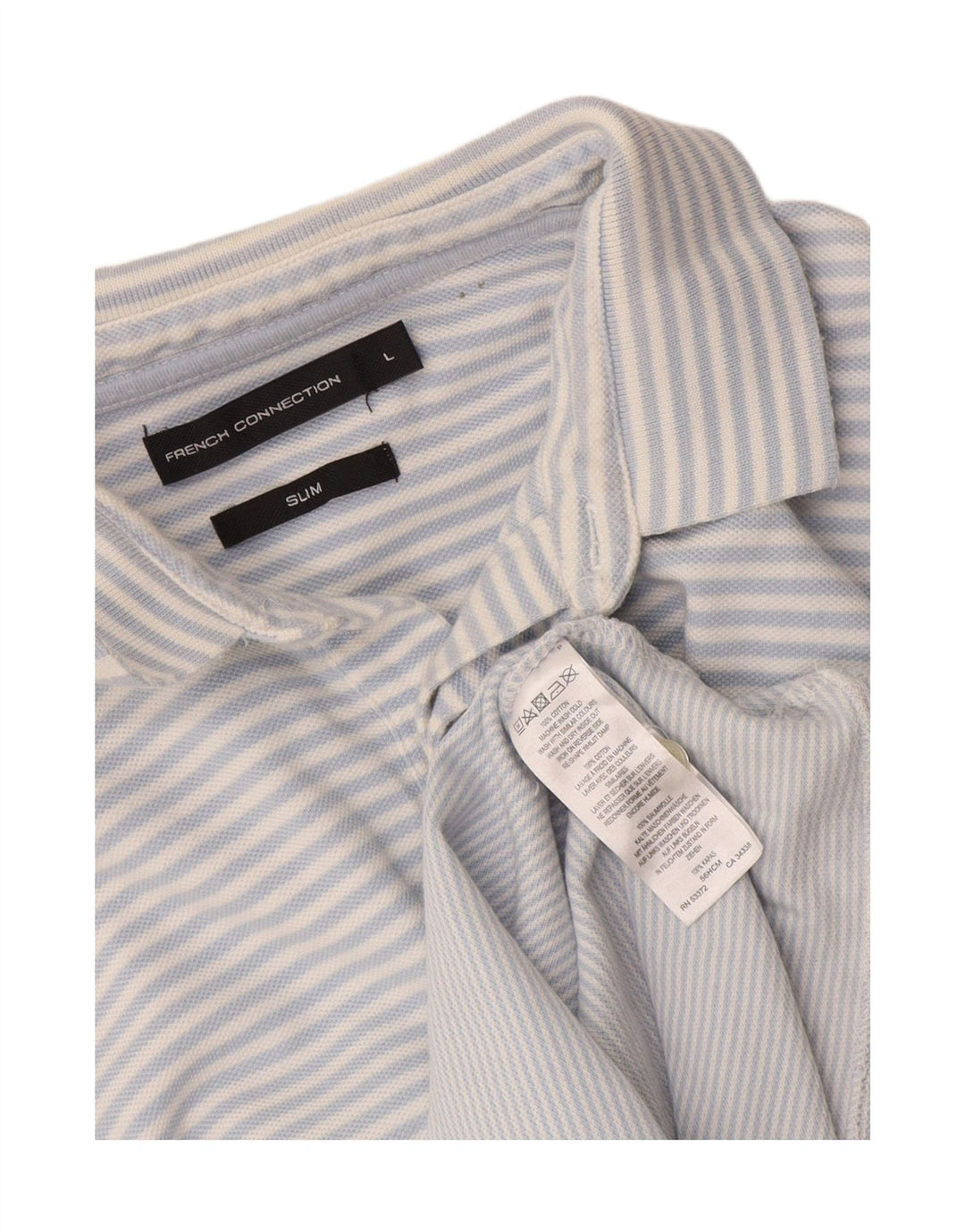 French Connection Slim Polo Shirt til mænd Stor blå stribet bomuld
