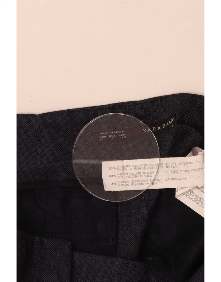 Zara lige chinosbukser til kvinder Small W26 L28 Marineblå polyester