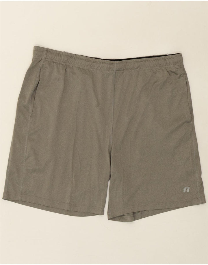 RUSSELL ATHLETIC Mens Sport Shorts Large Grey Polyester Vintage Russell Athletic and Second-Hand Russell Athletic from Messina Hembry 