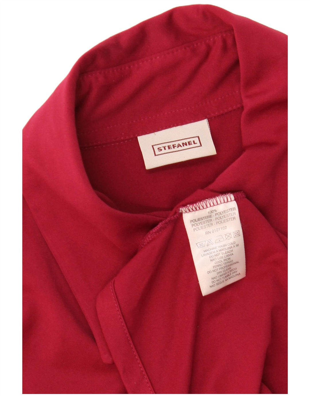 STEFANEL Womens Shirt UK 14 Large Red Polyester