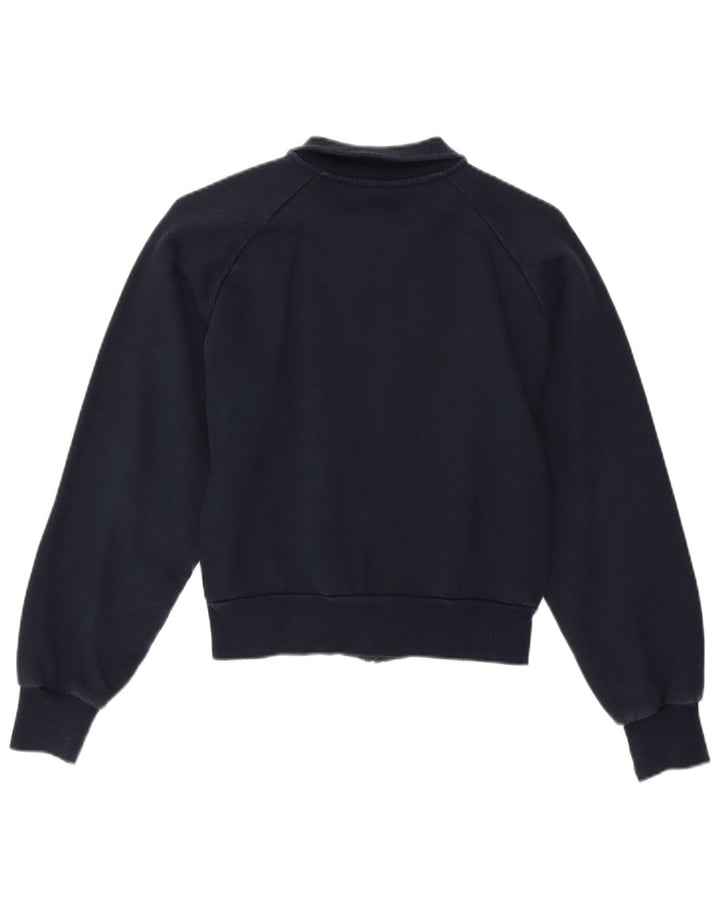TOMMY HILFIGER Womens Crop Tracksuit Top Jacket UK 10 Small Navy Blue