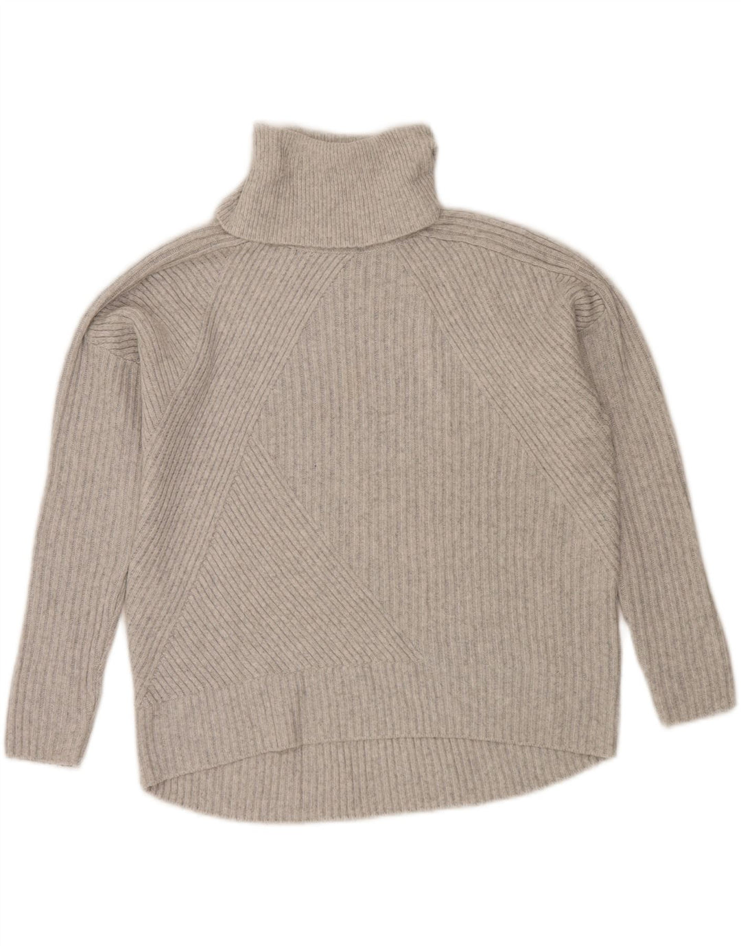 MINT FLØJEL Dame Rullehals sweater UK 10 Small Grey Flecked