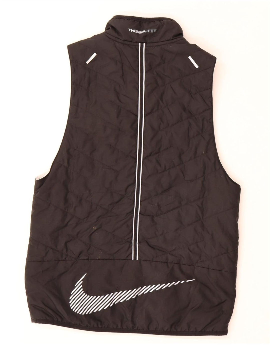 Nike Dame Therma-Fit grafisk polstret Gilet UK 10 Lille sort polyester