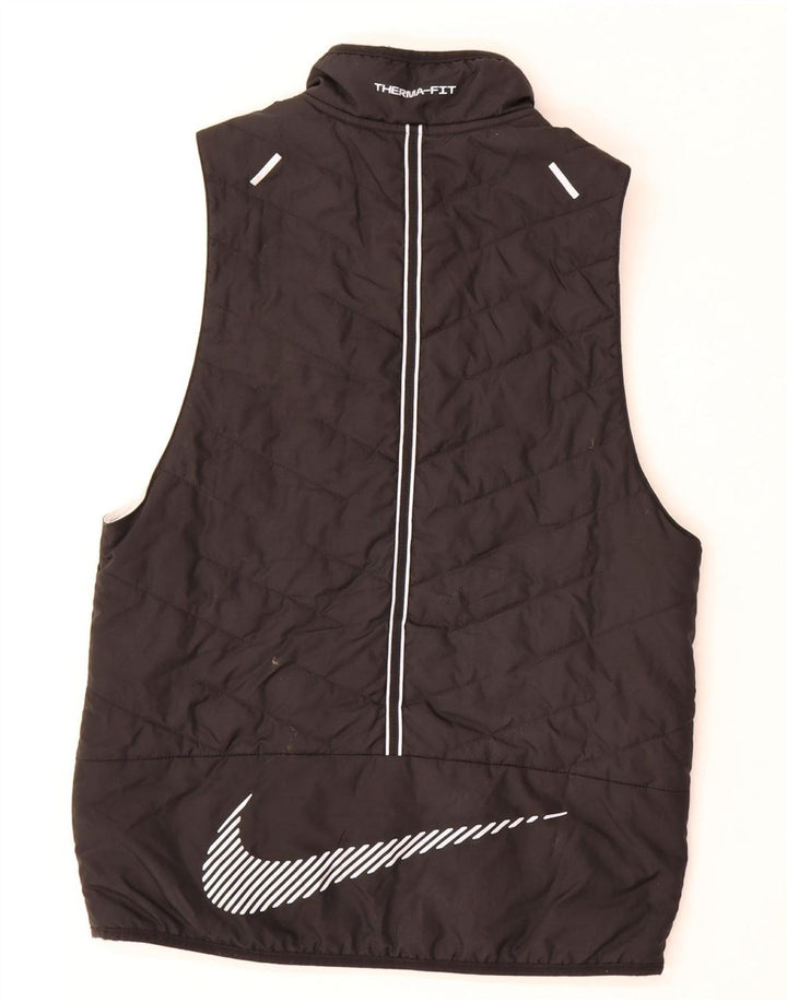 Nike Dame Therma-Fit grafisk polstret Gilet UK 10 Lille sort polyester