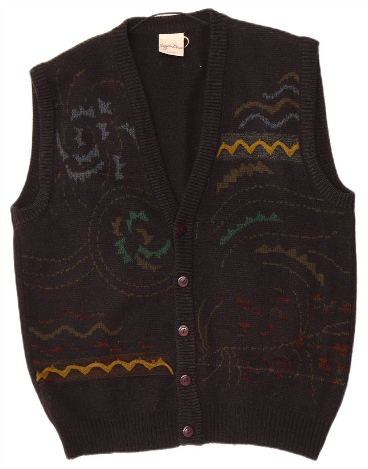 Angelo Litrico Herre Cardigan Sweater IT 48/50 Medium Sort Geometrisk
