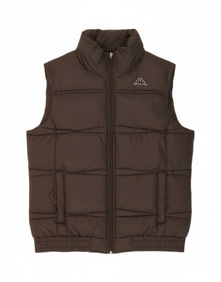KAPPA Womens Padded Gilet UK 14 Medium Brown Polyester Vintage Kappa and Second-Hand Kappa from Messina Hembry 