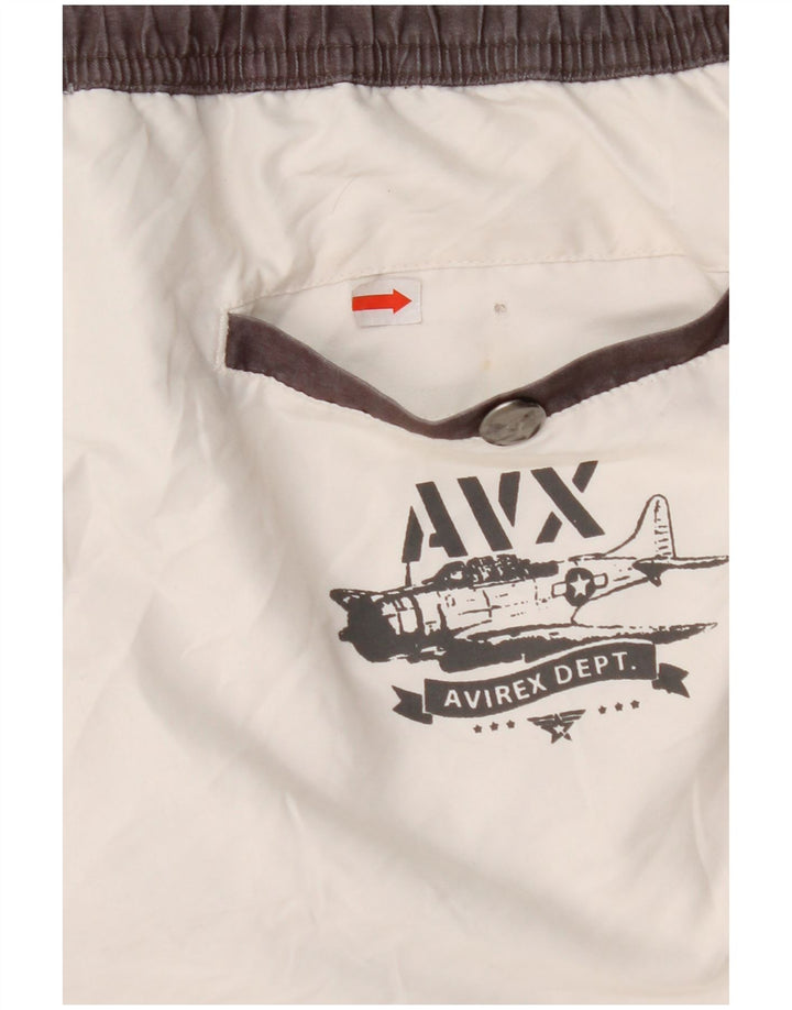 AVIREX Herre grafiske svømmeshorts XL Hvid polyester