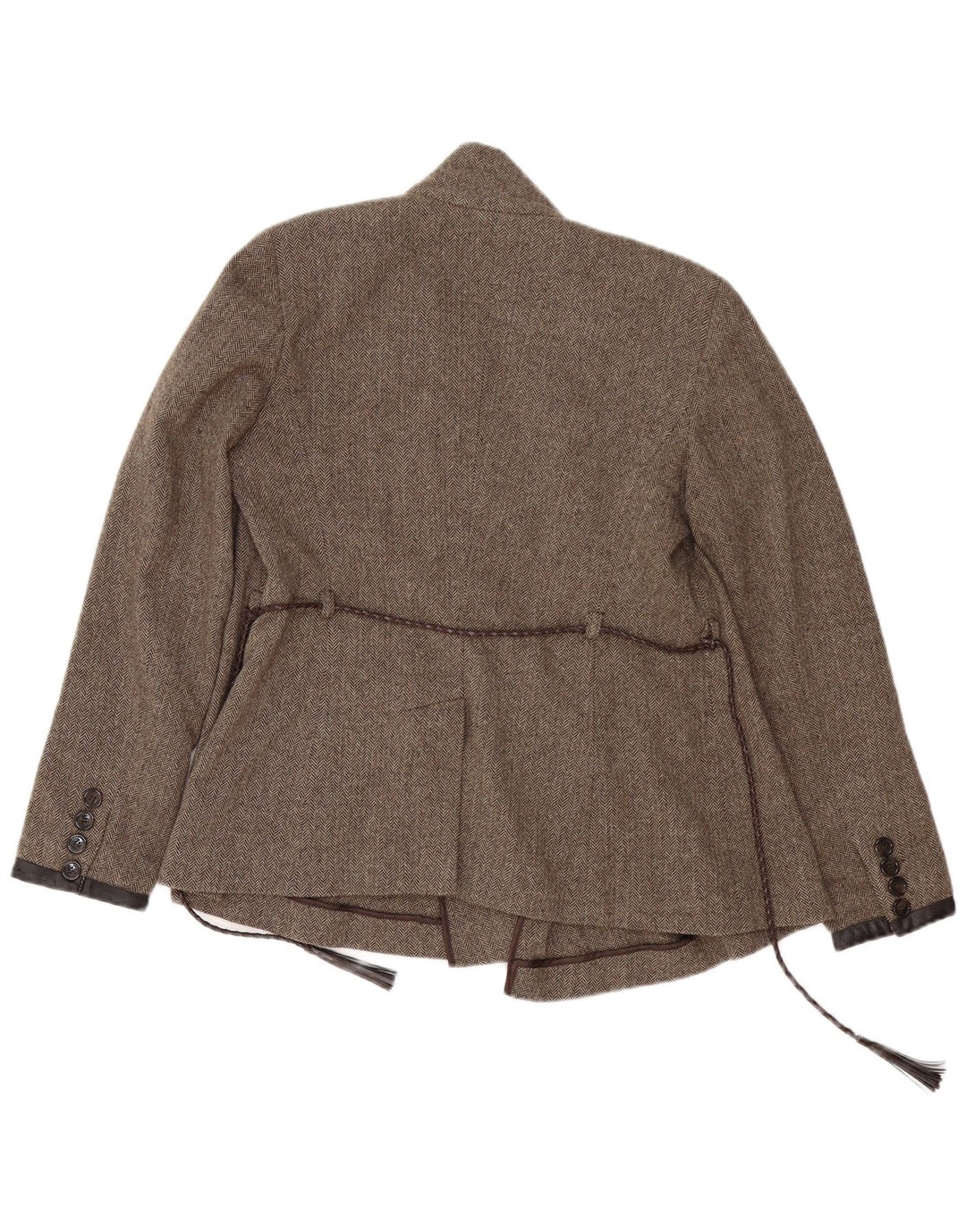 Max Mara Dame Weekend Blazer Jacket UK 12 Medium Brown Virgin Wool