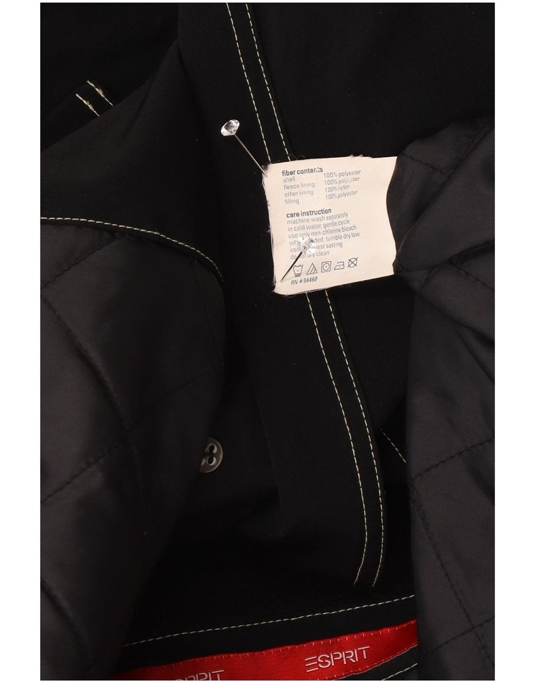 Esprit Dame Sherpa Pea Coat UK 18 XL Sort Polyester