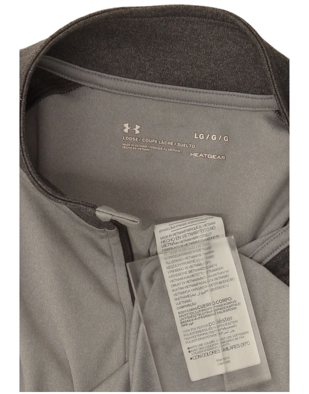 Under Armour Herre Heat Gear Zip Neck Pullover Træningsdragt Top Stor Grå