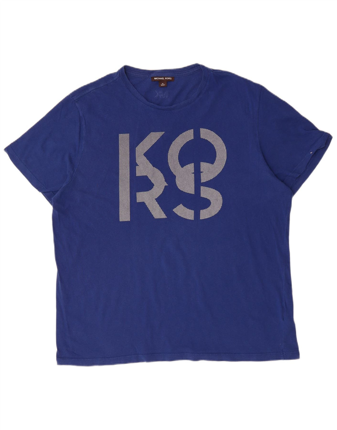MICHAEL KORS Herre grafisk T-shirt Top XL Blå Bomuld