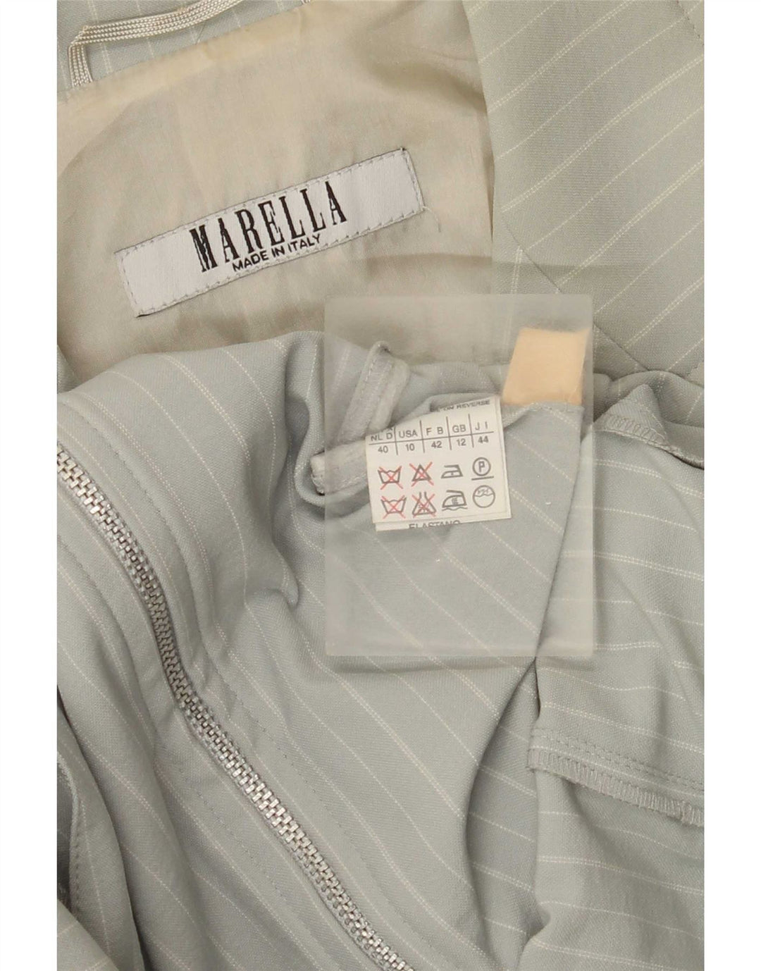 Marella Dame Blazer Jacket UK 12 Medium Grøn Stribet Polyamid