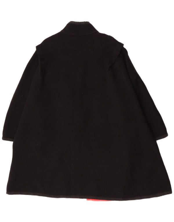 Vintage vendbar overfrakke til kvinder UK 14 Medium Black Colourblock