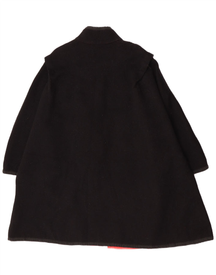 Vintage vendbar overfrakke til kvinder UK 14 Medium Black Colourblock