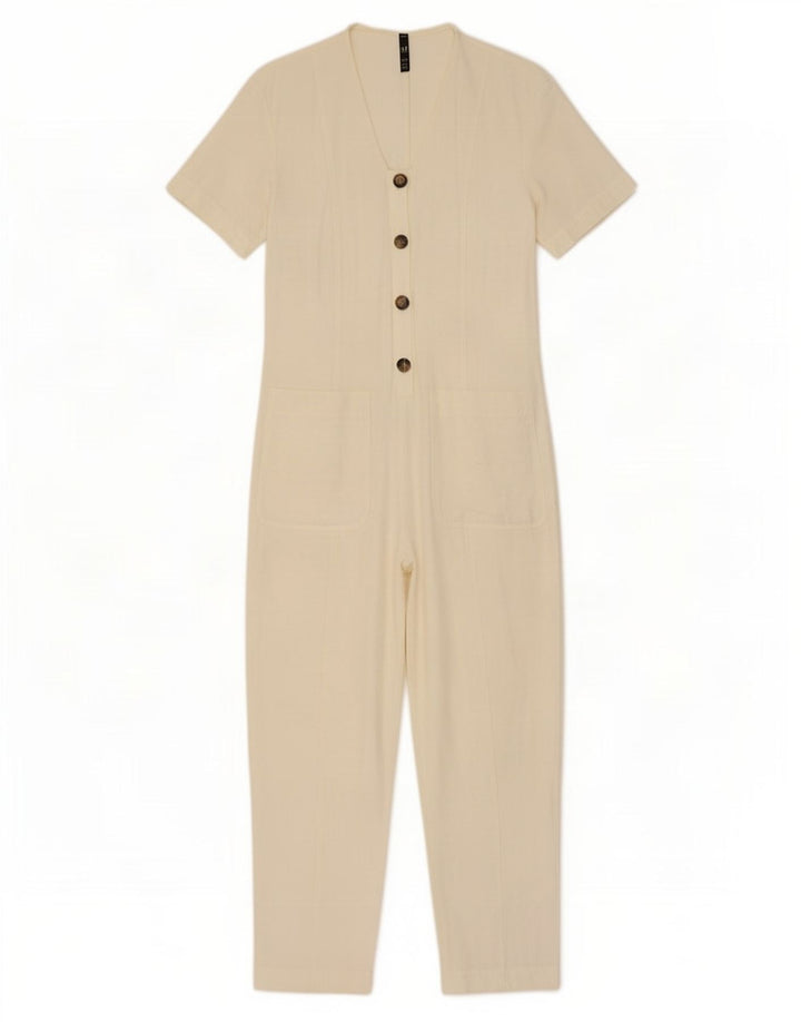Zara Dame Trafaluc Jumpsuit UK 10 Small Off White