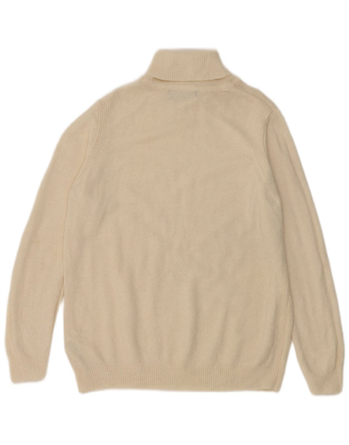 Marks & Spencer Dame Rullehals Sweater UK 16 Stor hvid uld
