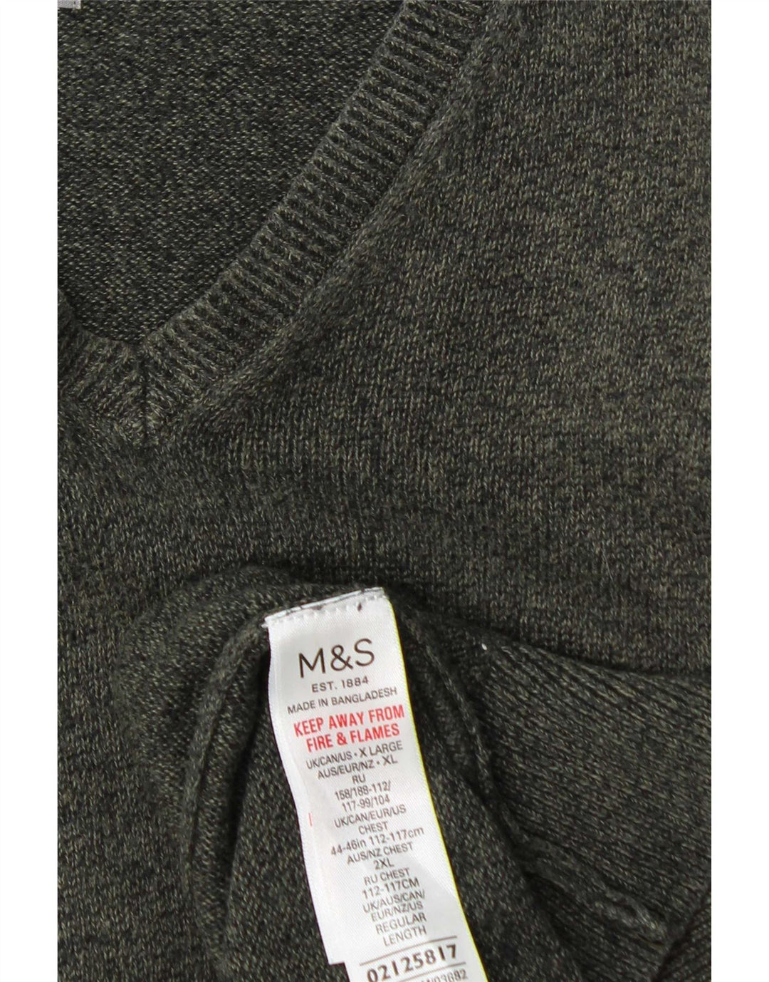 Marks & Spencer Herre V-hals sweater XL Grøn Bomuld