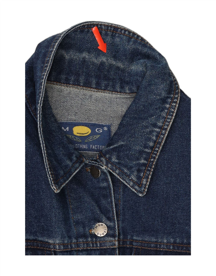 MANGO Womens Denim Jacket UK 12 Medium Blue Cotton Vintage Mango and Second-Hand Mango from Messina Hembry 