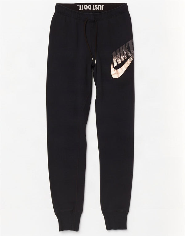 Nike Grafisk træningsdragtbukser til kvinder, joggere UK 8 Small Black Bomuld