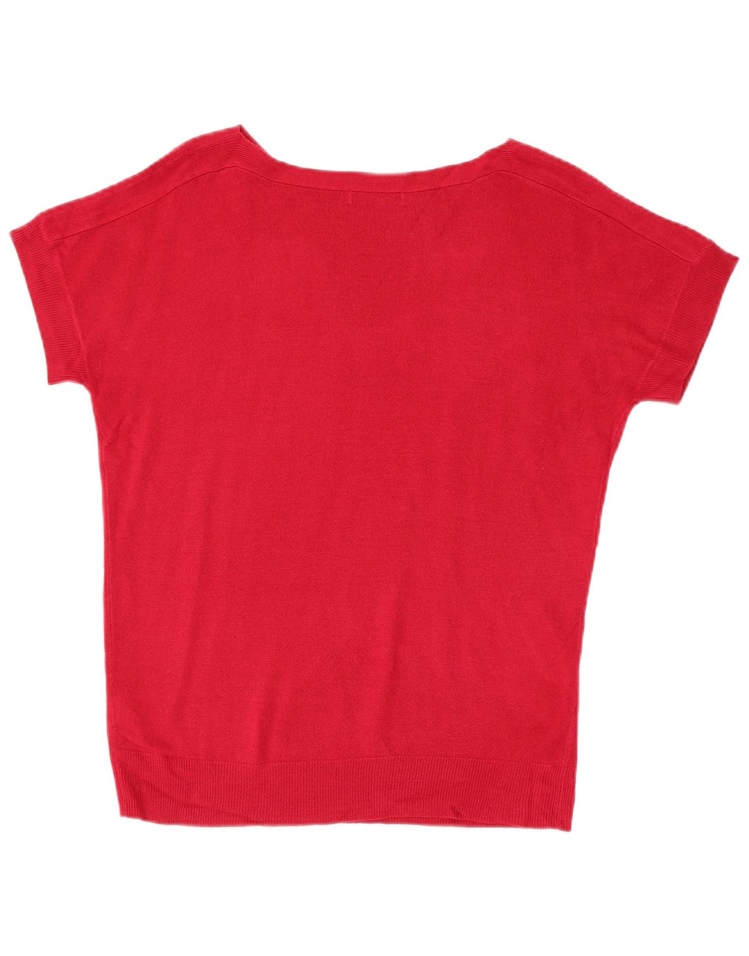 Marks & Spencer Dame Boat Neck Jumper Sweater UK 12 Medium Red