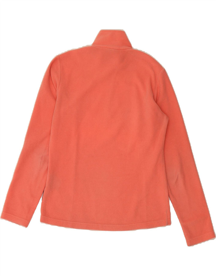 JACK WOLFSKIN Womens Zip Neck Fleece Jumper UK 12 Medium Orange Polyester Vintage Jack Wolfskin and Second-Hand Jack Wolfskin from Messina Hembry 