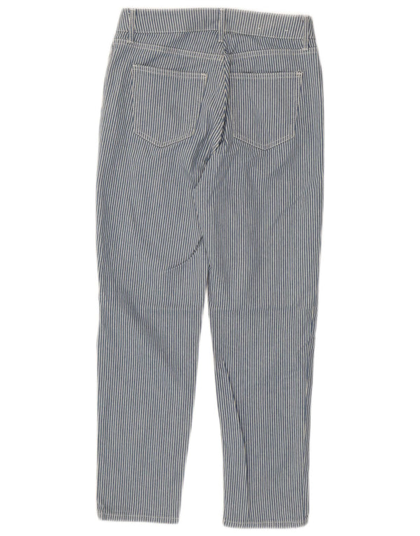 Boden Womens Slim Straight Jeans UK 10 Small W28 L26 Blue Pinstripe Cotton