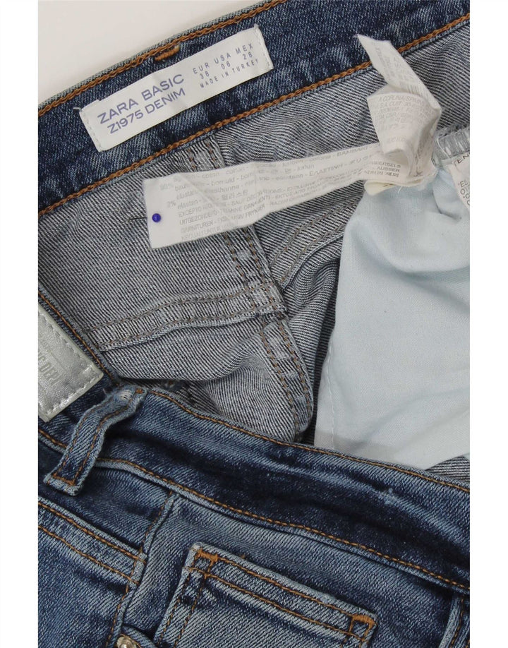 Zara Dame Slim Jeans EU 38 Small W28 L27 Blå Bomuld