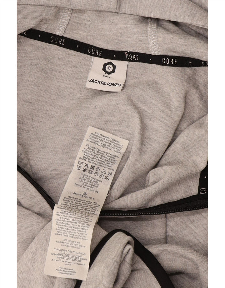 Jack & Jones Hættetrøje med lynlås til mænd mellemgrå polyester
