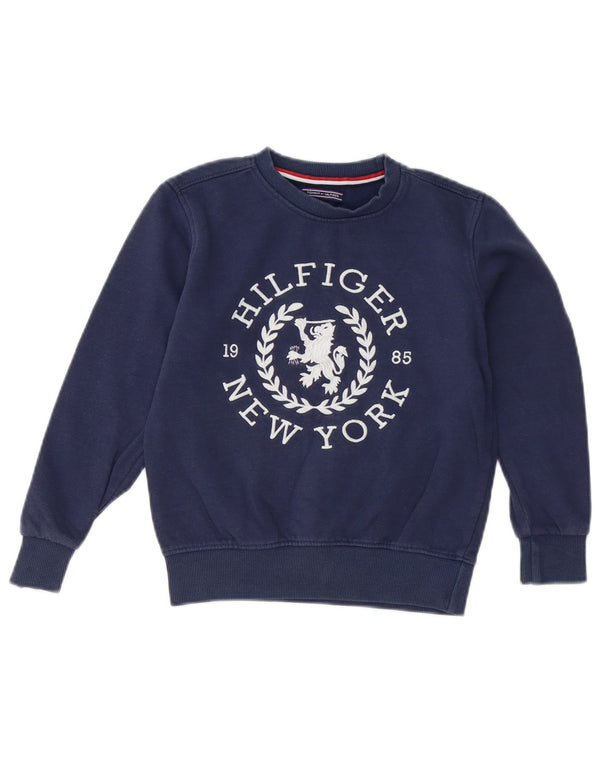 Tommy Hilfiger drenge grafisk sweatshirt trøje 5-6 år marineblå bomuld