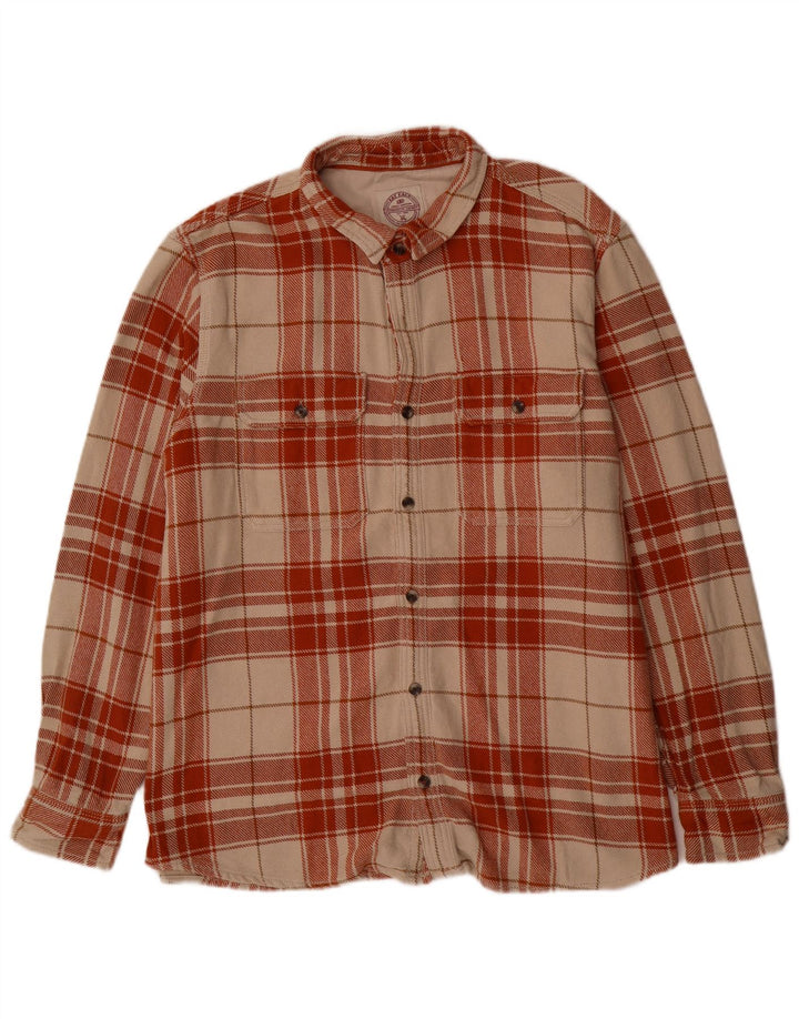Fat Face Herre Flanellskjorte 2XL Beige Ternet Bomuld