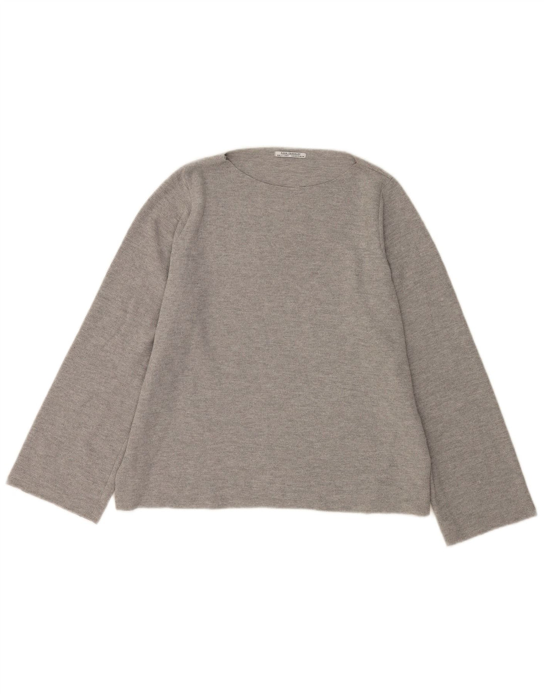 Zara Dame Trafaluc Oversized Top Langærmet UK 10 Lille Grå Polyester