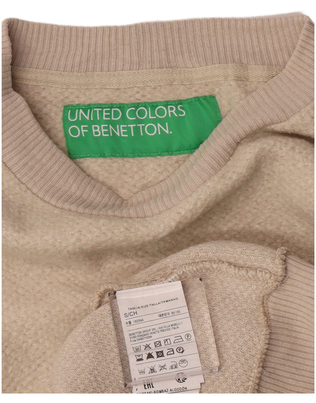 Benetton Dame Boat Neck Jumper Sweater UK 10 Small Off White Classic