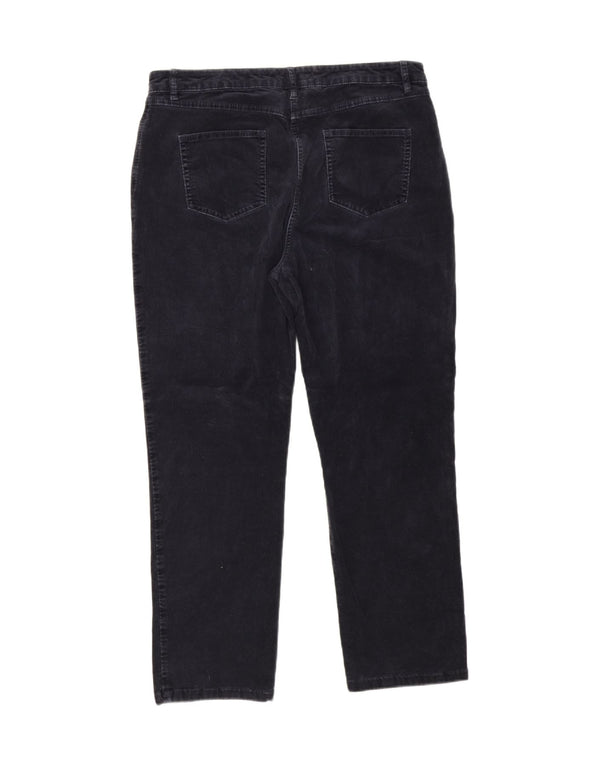 Marks & Spencer Kvinder Højtaljede Corduroy Bukser UK 18 XL W34 L27 Navy B