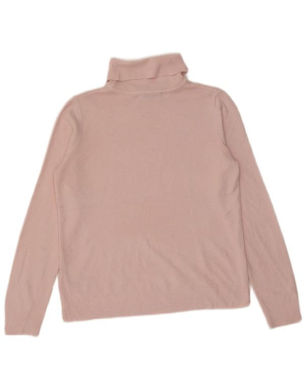 Marks & Spencer Dame Rullehals Sweater UK 12 Medium Pink Akryl