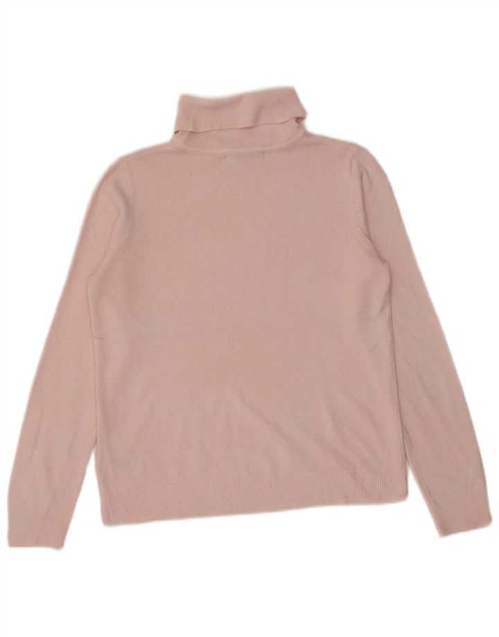 Marks & Spencer Dame Rullehals Sweater UK 12 Medium Pink Akryl