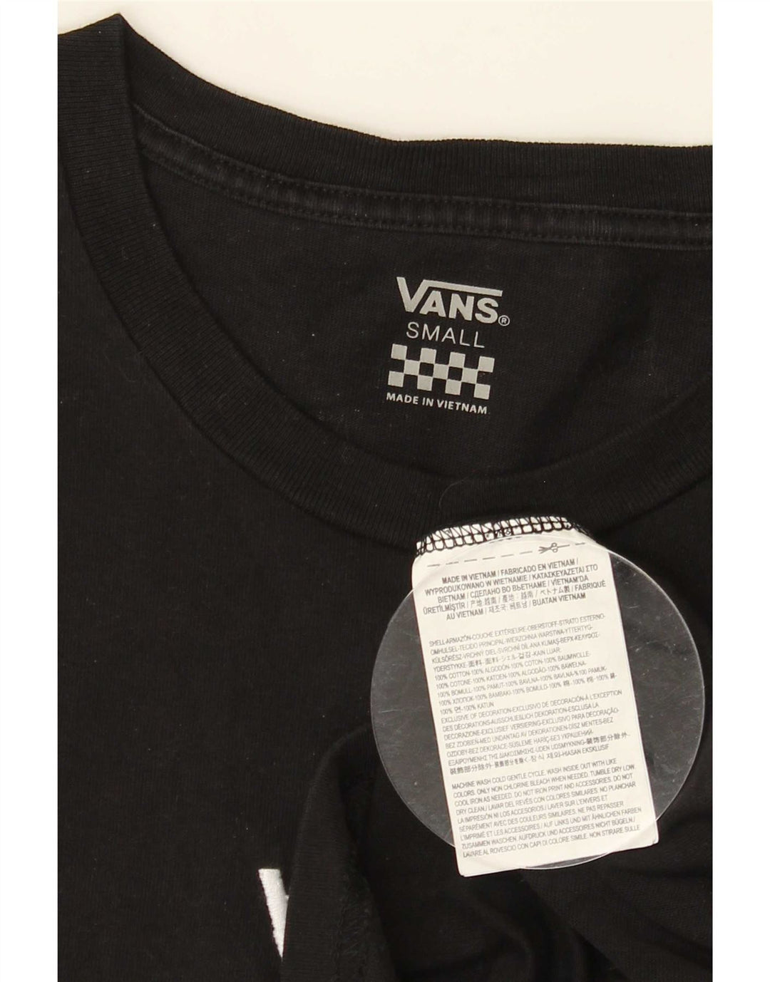 Vans Herre T-shirt Top Small Black Cotton