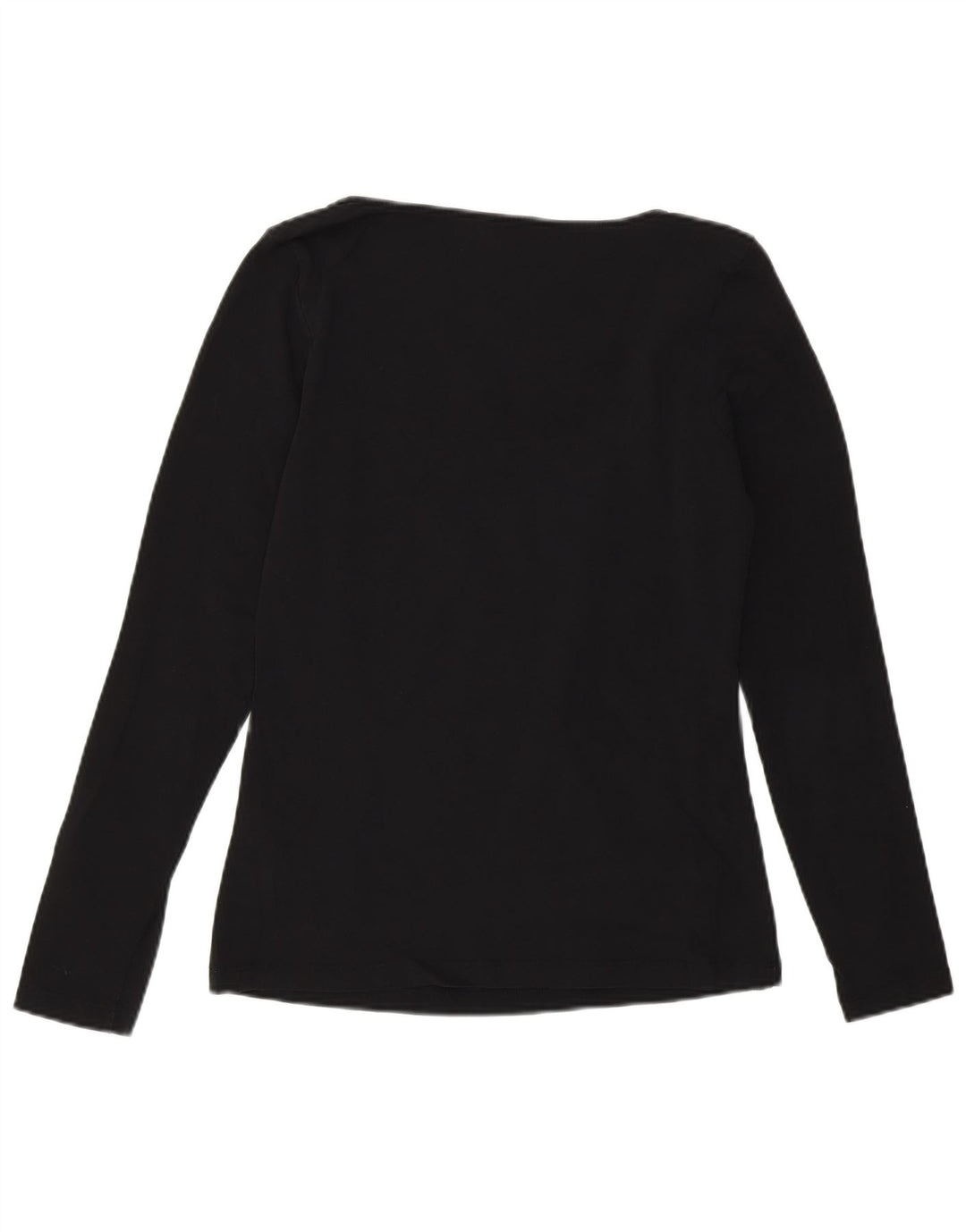 Calvin Klein Dame Grafisk Top Langærmet UK 14 Medium Sort Bomuld