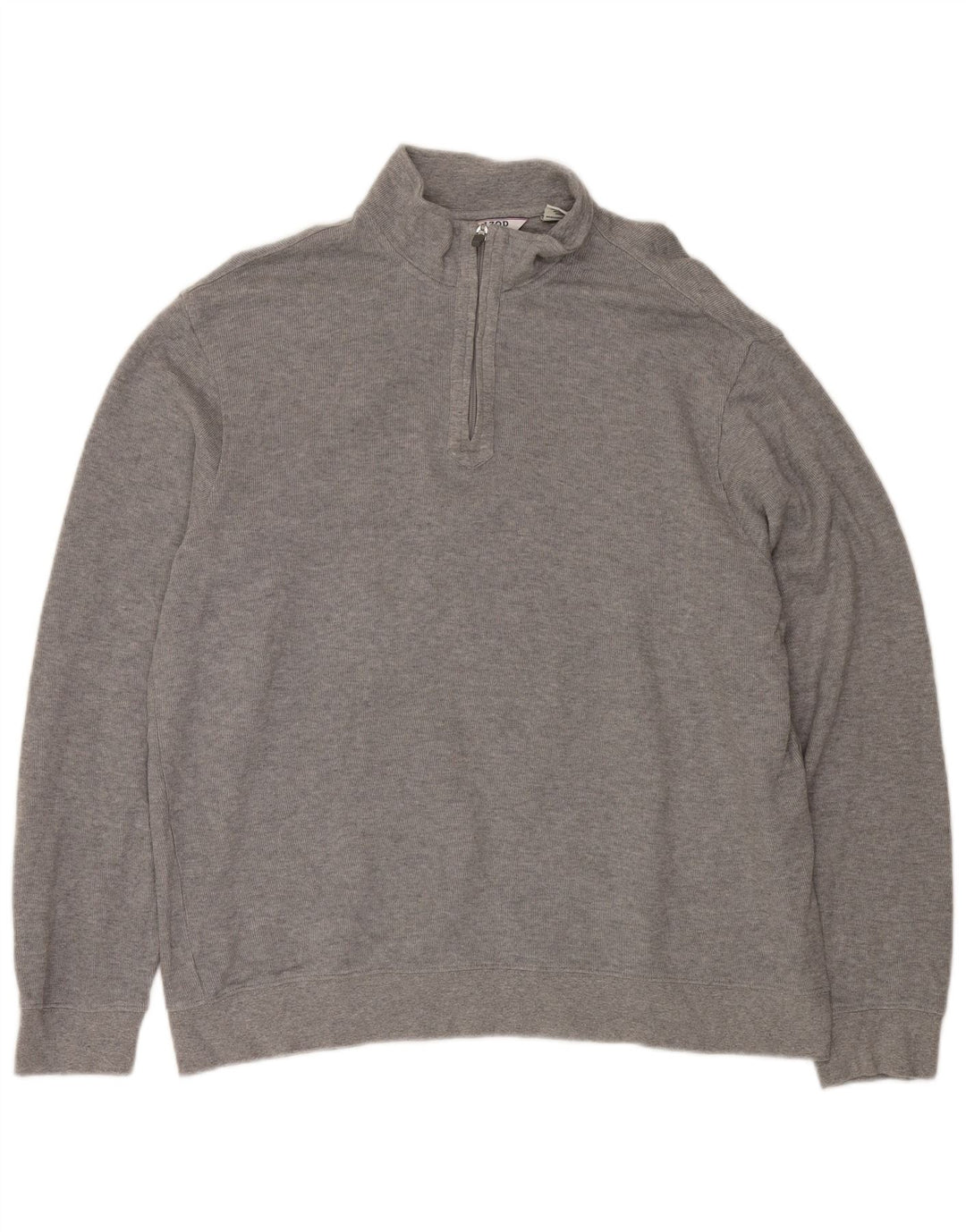 IZOD Herre Zip Neck Jumper Sweater Stor Grå Bomuld