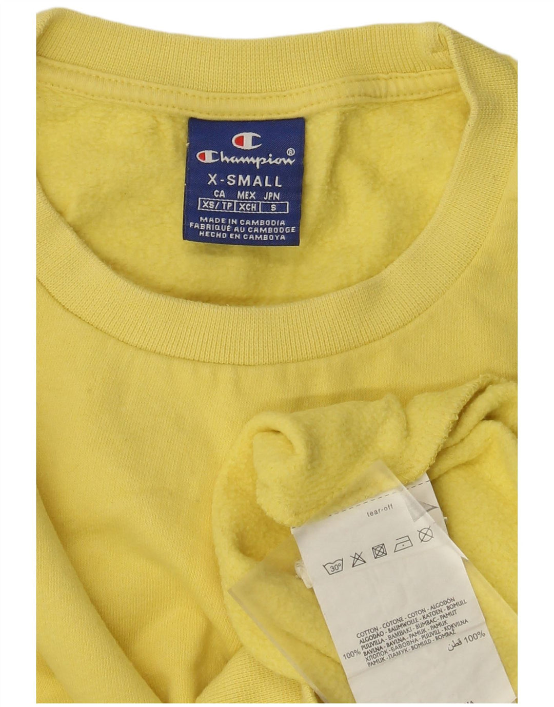 Champion Herre Sweatshirt Jumper XS Gul Bomuld