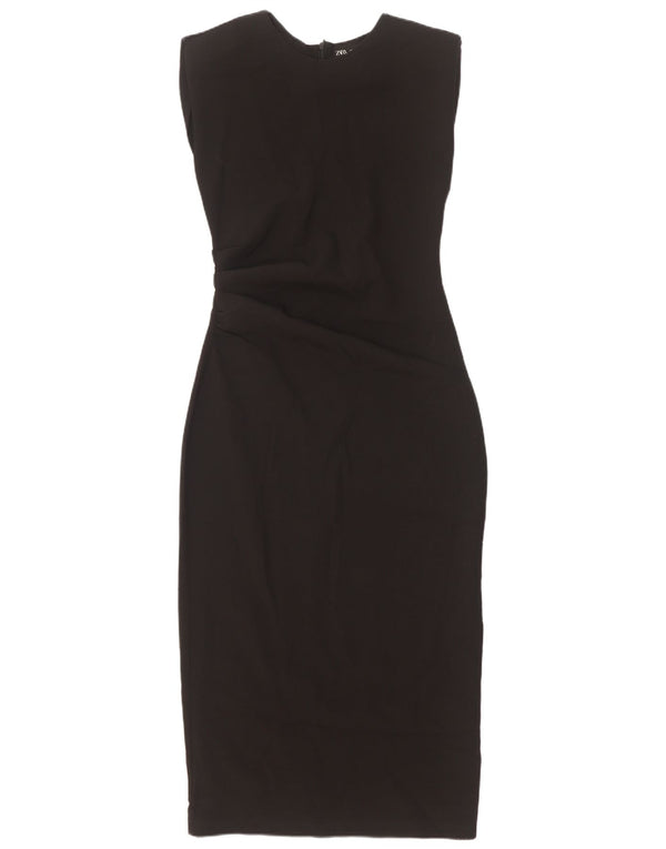 Zara Womens Sleeveless Bodycon Dress UK 8 Small Black